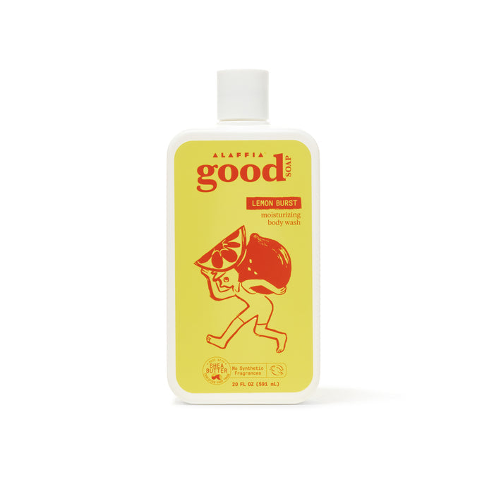 Alaffia Good Soap Body Wash, Lemon Burst, front of bottle