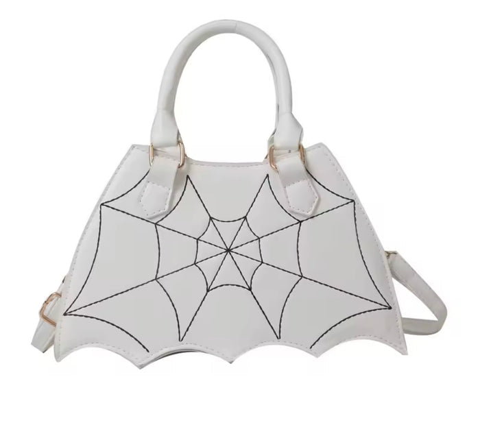 Gothic Style Shoulder Bag cobweb
