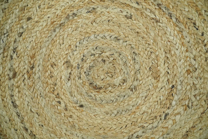 Hand Braided Solid Round natural Brown Jute Rug | JR6 - The Rug Decor