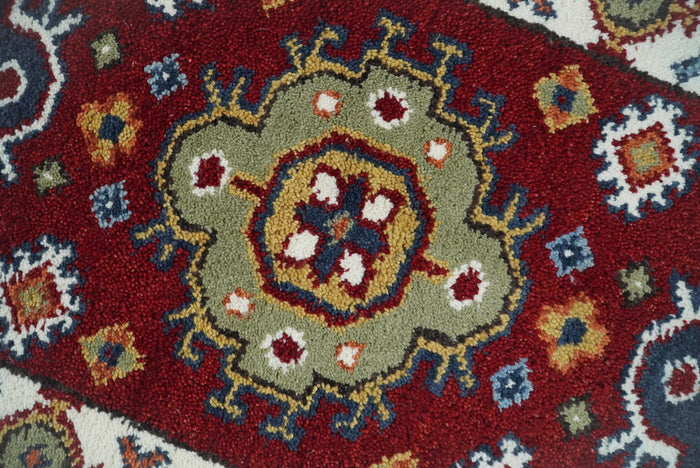 Hand Knotted Antique Kazak Runner Rust and Ivory Traditional Tribal Armenian Rug | KZA7 - The Rug Decor