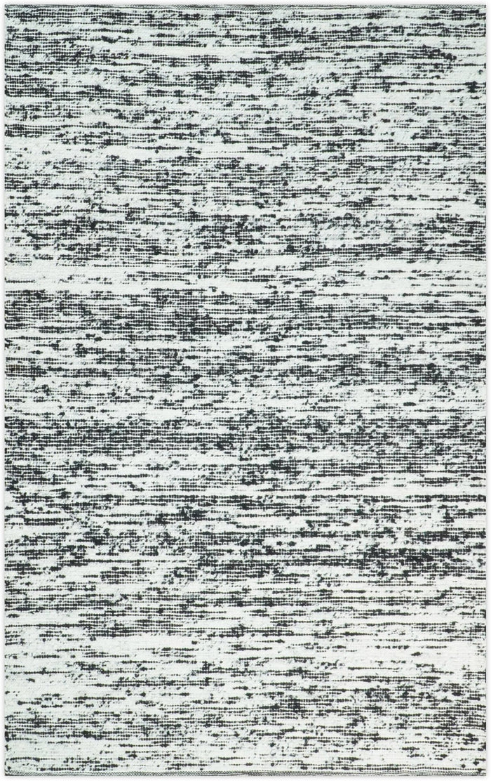 5x8 and 8x10 Hand Made Woolen Chunky and Soft Black and Ivory Area Rug | BER1 - The Rug Decor