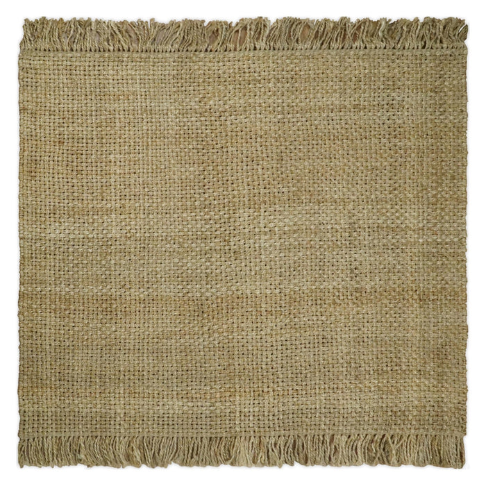 Hand Woven 100% Natural Fiber Brown Natural Jute Rug | JR7 - The Rug Decor