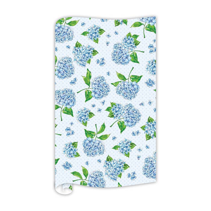 Handpainted Blue Hydrangeas Wrapping Paper