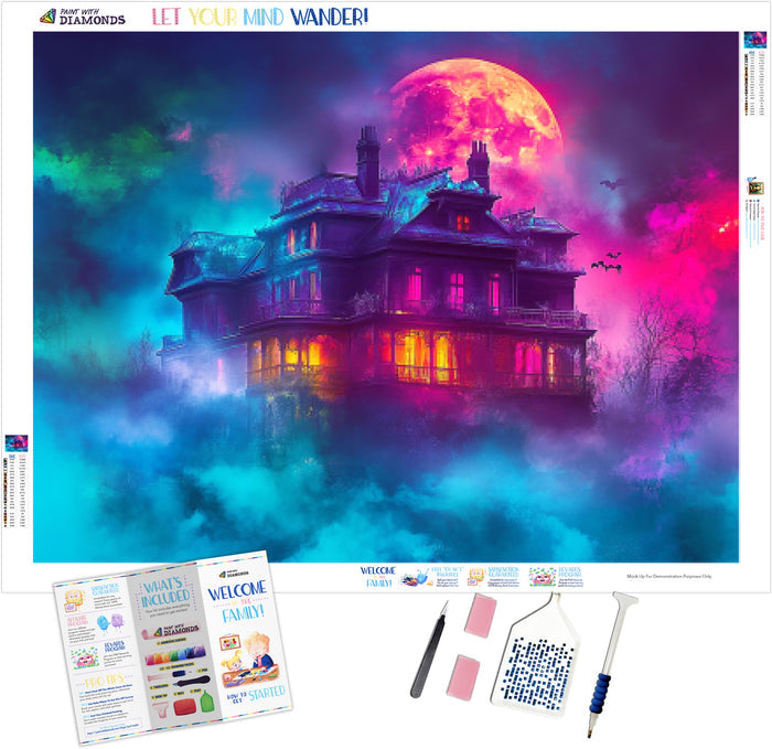 Haunted House Under the Full Moon