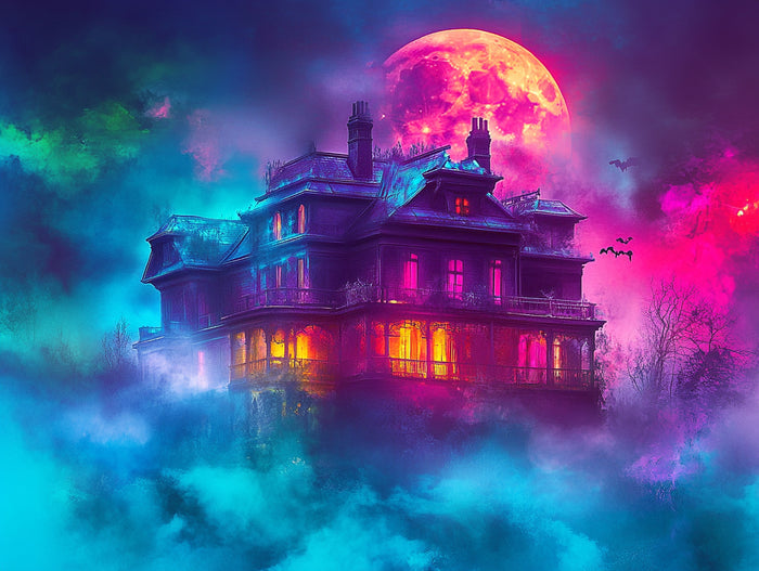 Haunted House Under the Full Moon