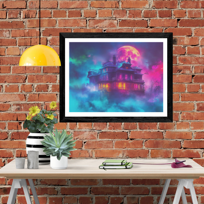 Haunted House Under the Full Moon