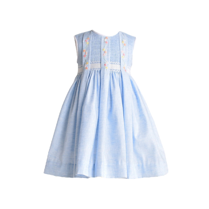 Hazel Light Blue Handsmocked Dress