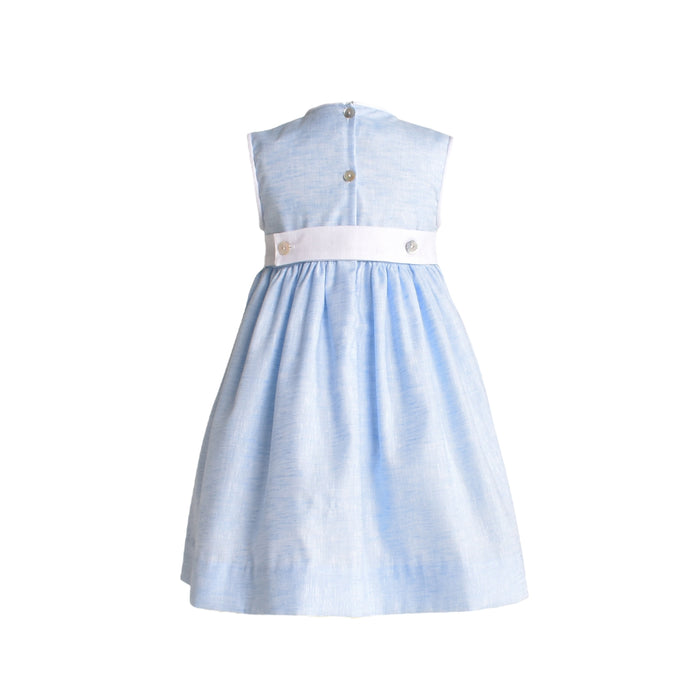 Hazel Light Blue Handsmocked Dress