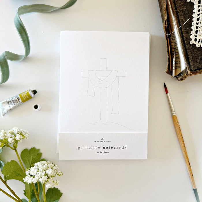 He is Risen Paintable Watercolor Notecard Set