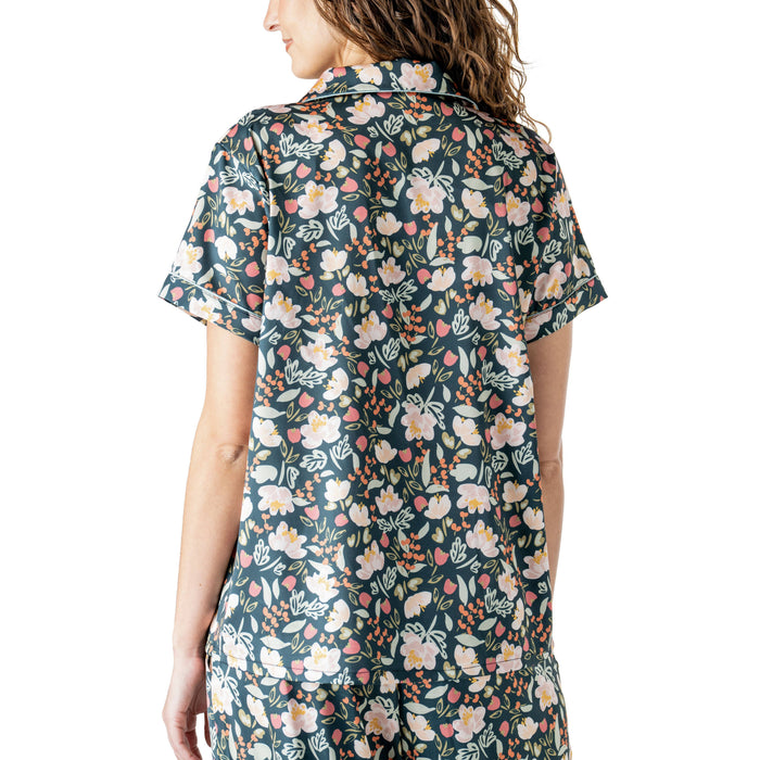 Hello Mello Satin Pajama Top | Petal to the Metal