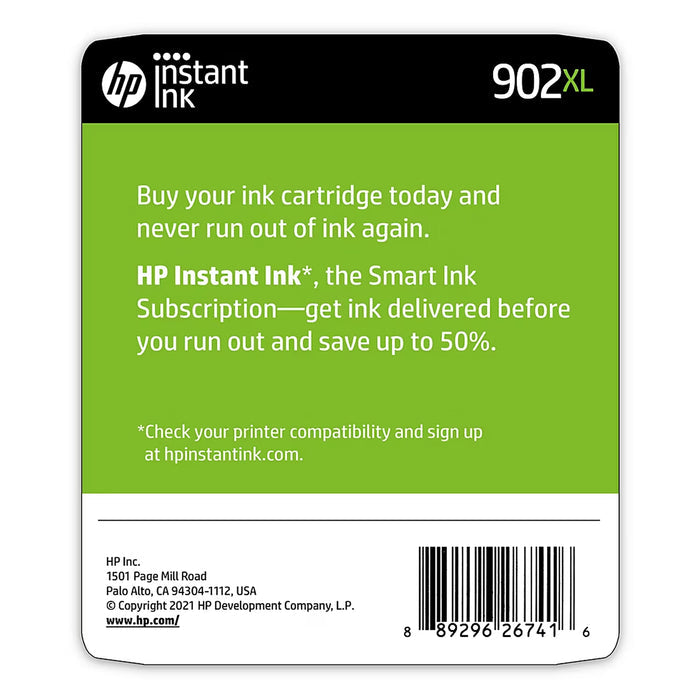 HP 902XL High-Yield Black Ink Cartridges, 2-Pack