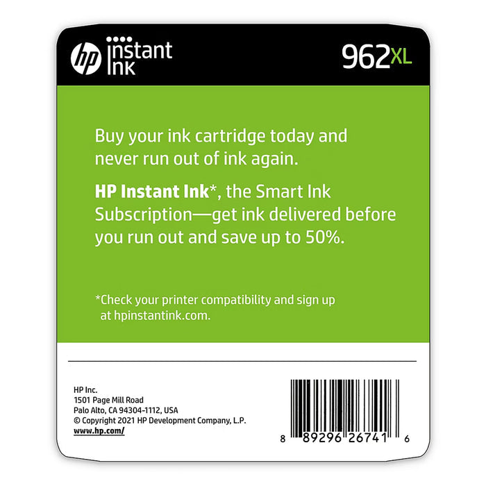 HP 962XL High-Yield Black Ink Cartridges, 2-Pack