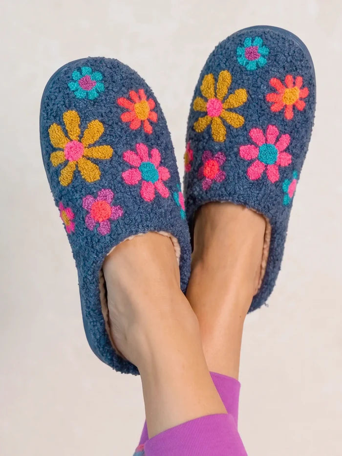 Icon Sherpa Slippers - Blue Daisy-view 1