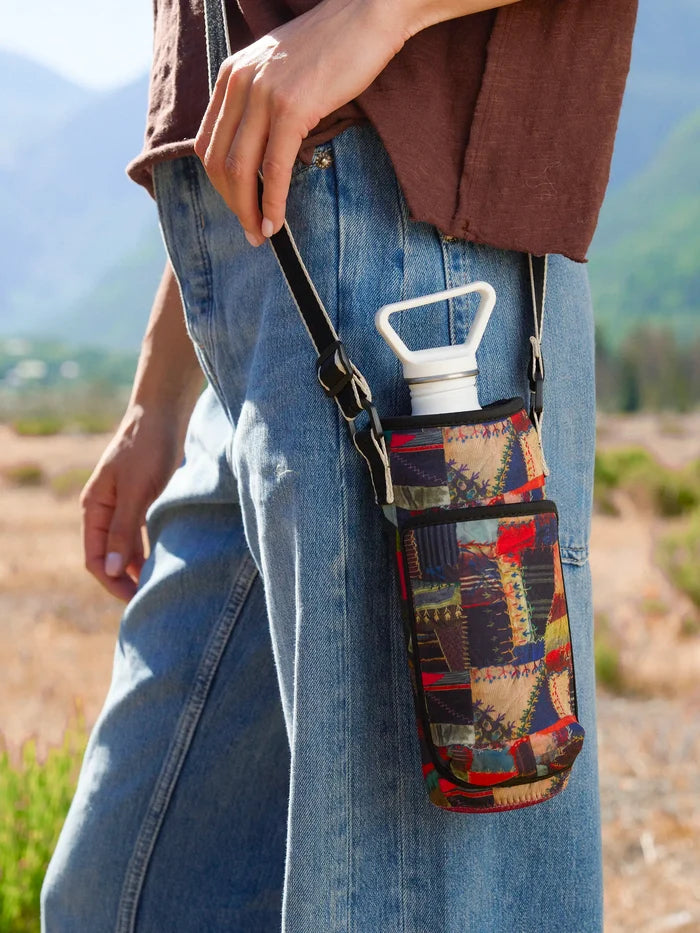 Insulated Water Bottle Carrier - Artisan Stitches Multi-view 1