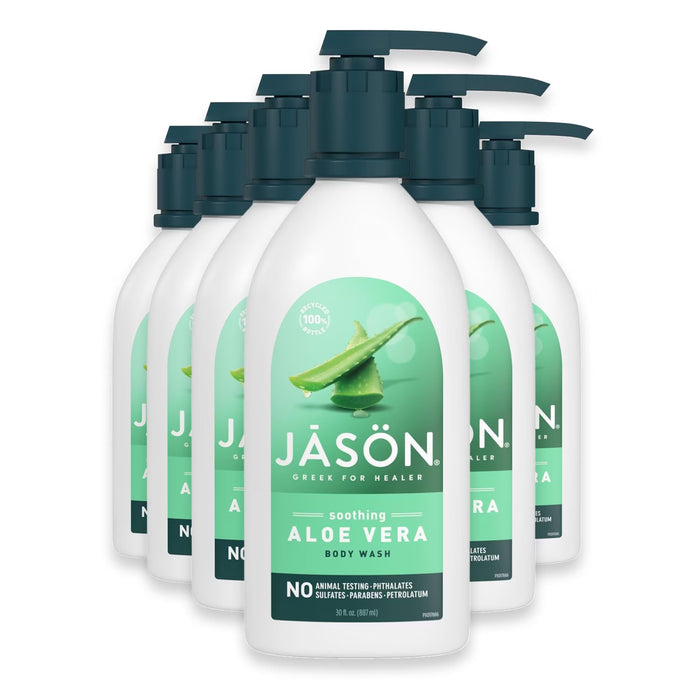 JASON Natural Aloe Vera Body Wash Daily Body Cleanser 30 oz - 6 Pack