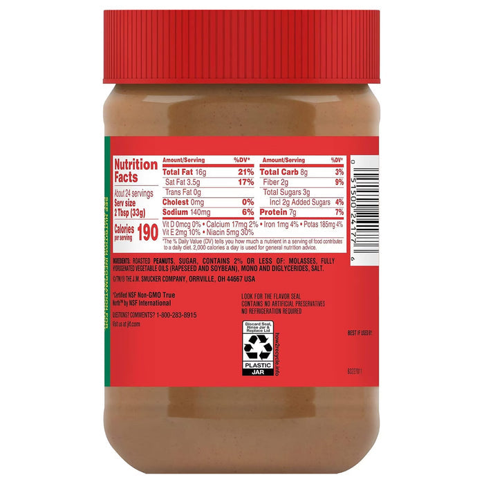 Jif Creamy Peanut Butter Smooth No-Stir Peanut Spread 28 oz - 10 Pack