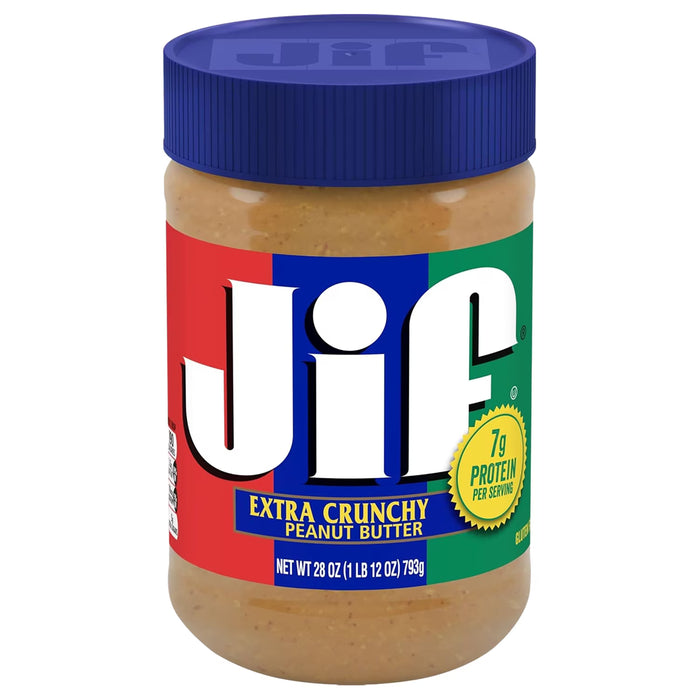 Jif Extra Crunchy Peanut Butter Roasted Peanut Spread 28 oz - 10 Pack