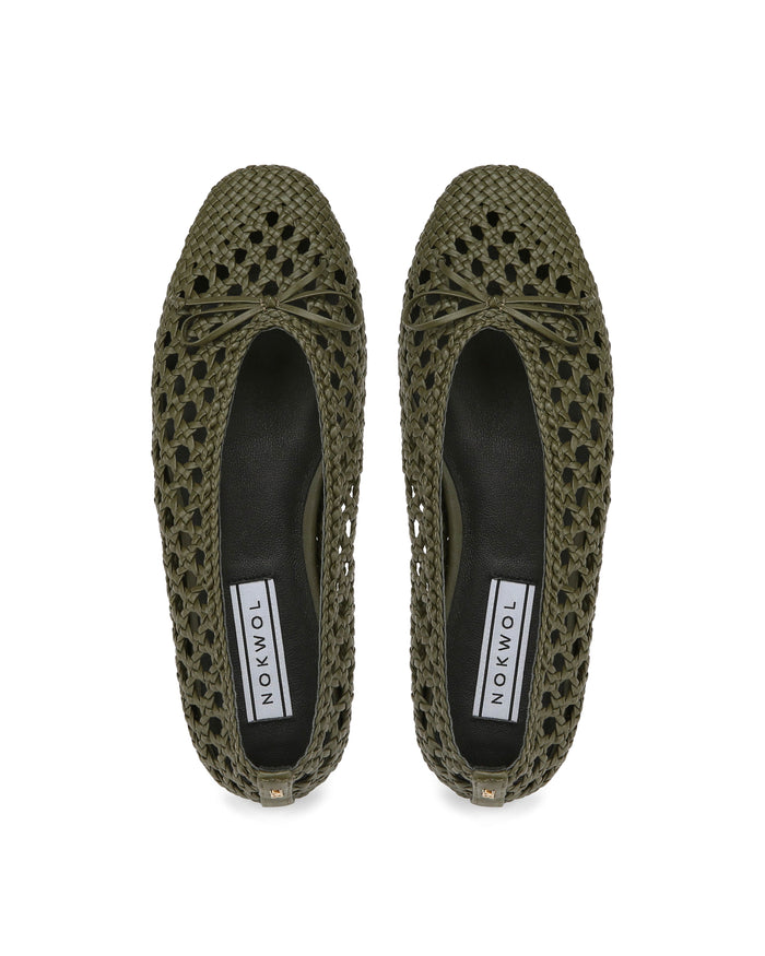 Leni Weave Khaki Leather