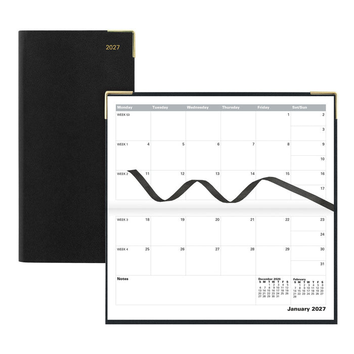 Letts Slim Monthly 13-Month Planner, Classic, 2027 Black 27-C12SBK#color_black