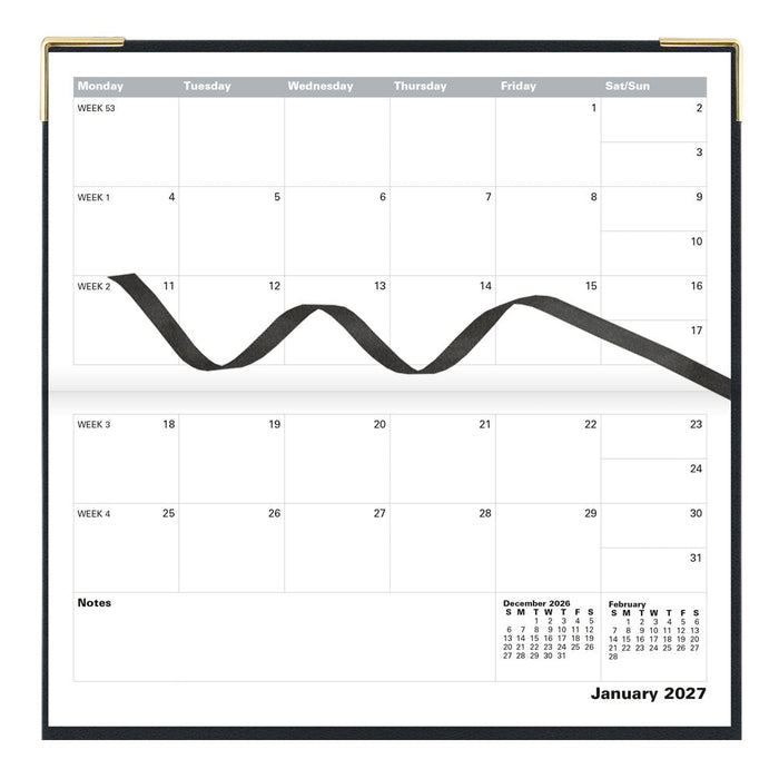 Letts Slim Monthly 13-Month Planner, Classic, 2027 Black 27-C12SBK#color_black