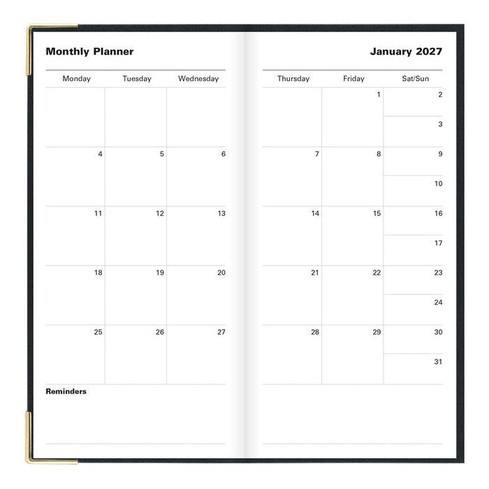 Letts Slim Weekly Planner, Classic, 2027 Black 27-C32SUBK#color_black