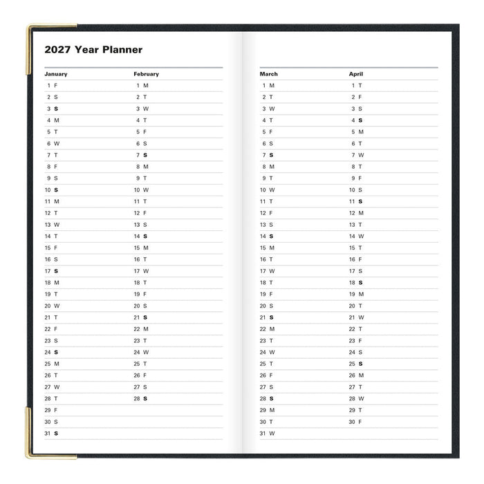 Letts Slim Weekly Planner, Classic, 2027 Black 27-C32SUBK#color_black