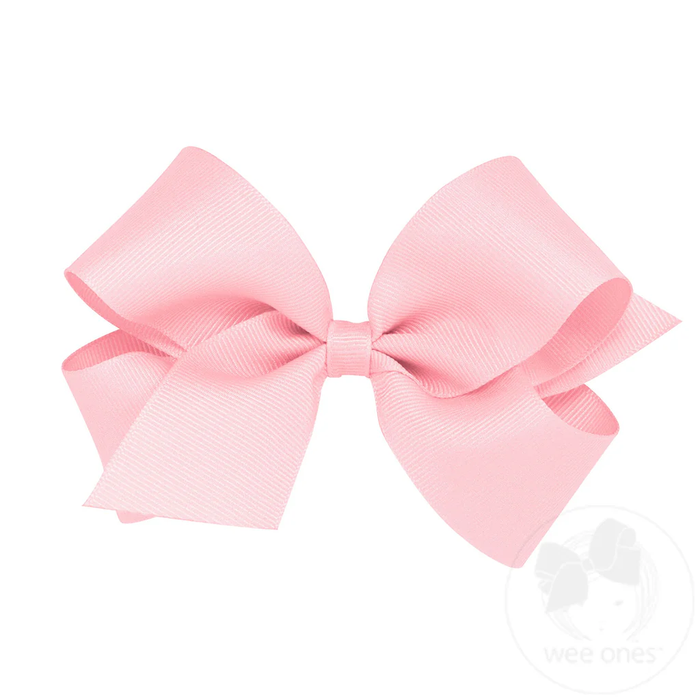 Light Pink Classic Grosgrain Hair Bow (Plain Wrap)