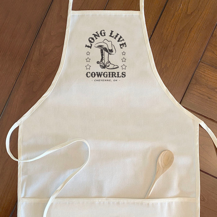 Long Live Cowgirls w/ City, State - Custom Women's Apron