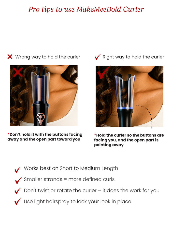 360° swivel cord on the automatic hair curler