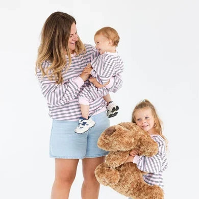 Mama Matching Striped Crew