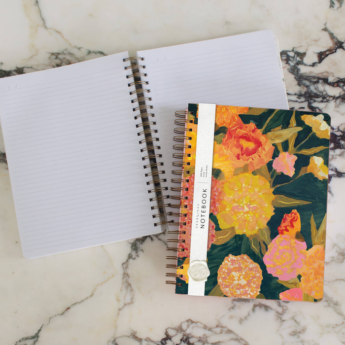 Marigolds Seedlings 8.5" x 11" Notebook