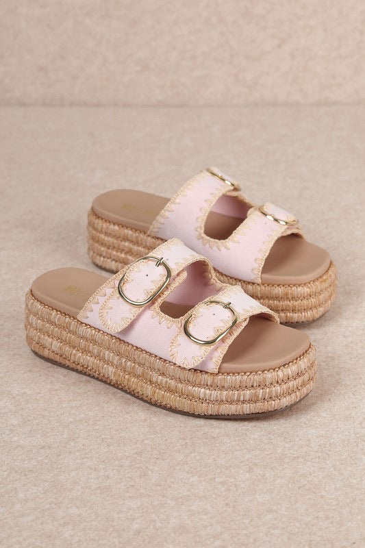 Melody Pink Platform Slide Sandals