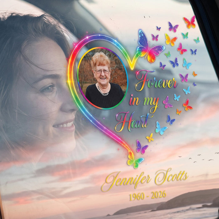 Memorial Gift For Loss Of Loved One – Personalized Decal "Forever In My Heart"