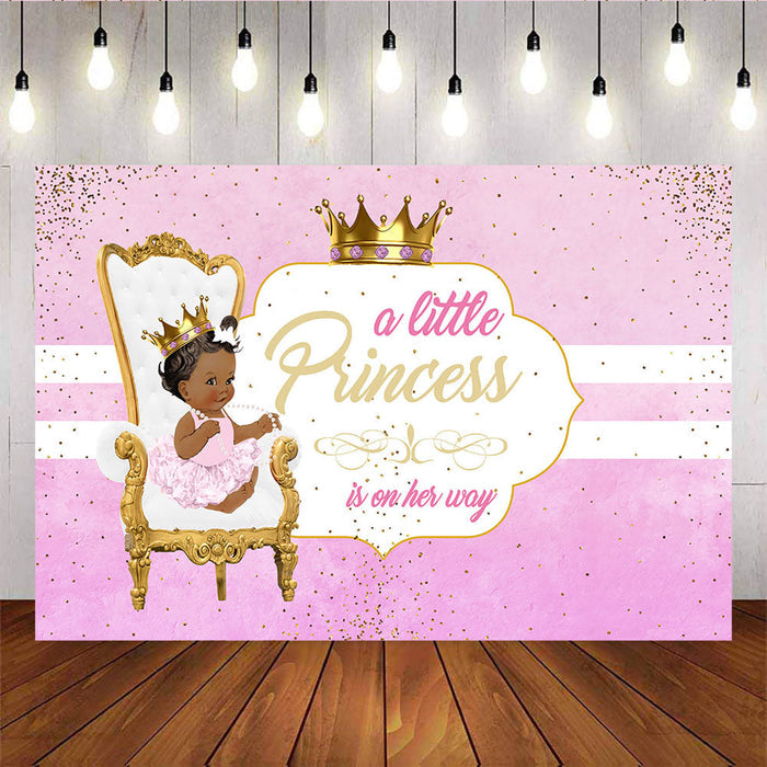 Mocsicka Royal Princess Baby Shower Backdrop Birthday Party Decor Props