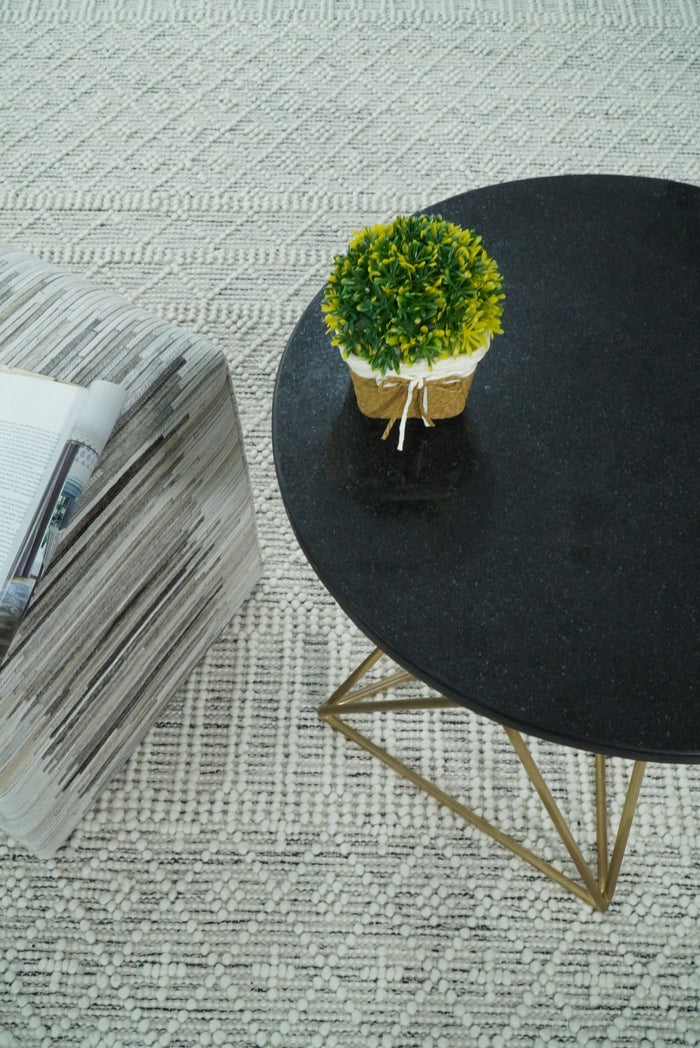 Hand Made Woolen Chunky and Soft White Wool Area Rug | CAL1 - The Rug Decor