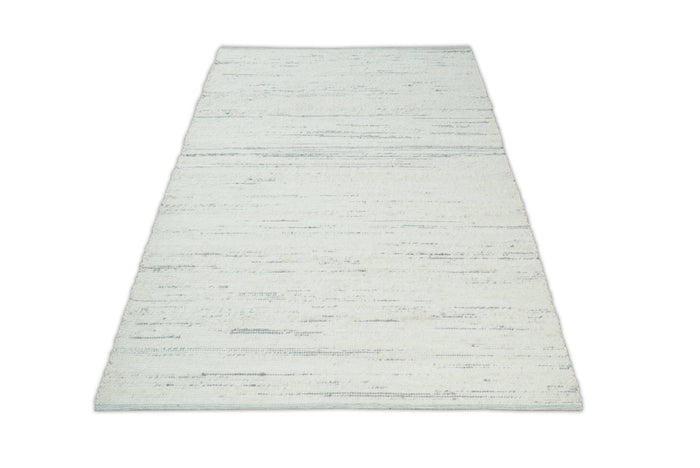 5x8 and 8x10 Hand Made Woolen Chunky and Soft Ivory and Gray Area Rug | BER2 - The Rug Decor