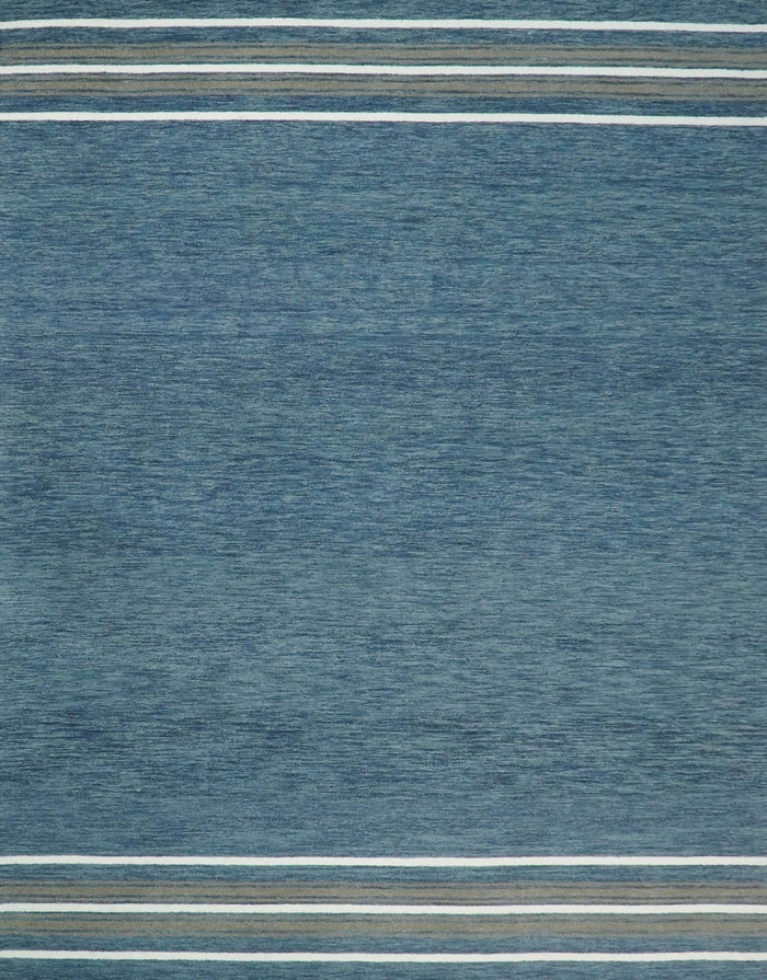 5x8 and 8x10 Hand Made Woolen Modern Solid Blue Area Rug | NAU004 - The Rug Decor