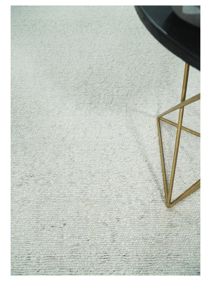 5x8, 6x9 and 8x10 Chunky Soft Flatweave Solid White Handwoven Area Rug | BER3 - The Rug Decor