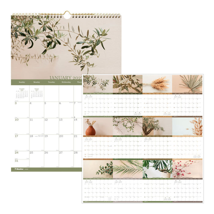 Monthly Wall Calendar, Minimalist, 2027 C173121-27 Blueline