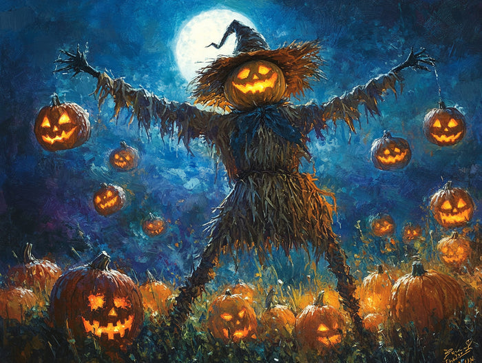 Moonlit Pumpkin Patch Scarecrow