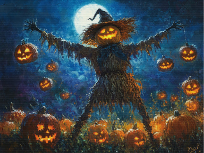 Moonlit Pumpkin Patch Scarecrow