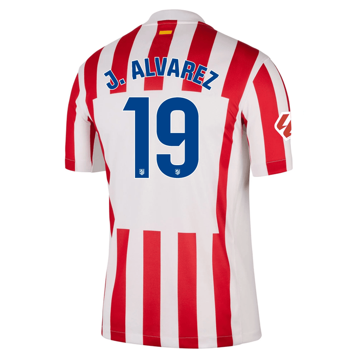 Nike Atletico Madrid Julian Alvarez Home Jersey w/ La Liga Patch 25/26 (Sport Red/Hyper Royal) | SoccerWearhouse