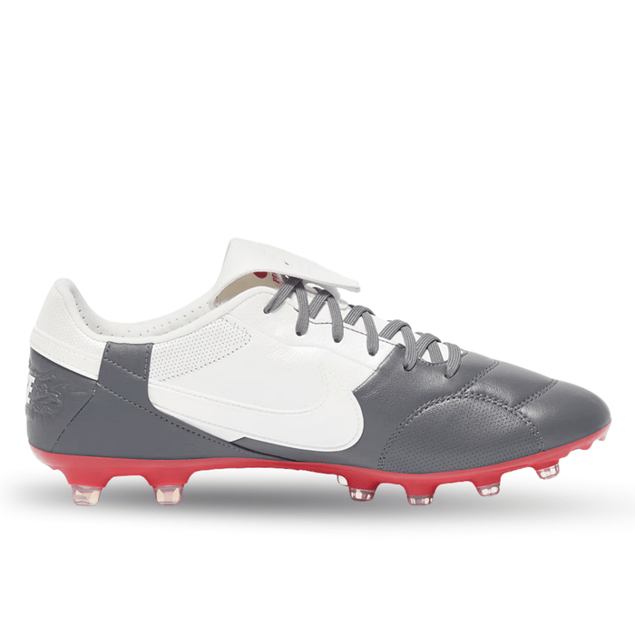 Nike Premier III Firm Ground Soccer Cleats (Light Graphite/White/Red) | SoccerWearhouse