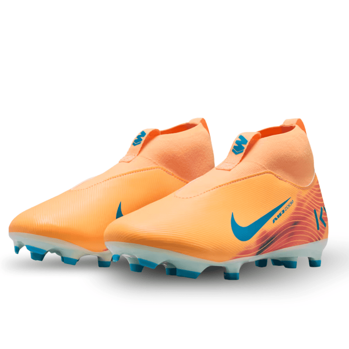 Nike Youth Junior Zoom Superfly 10 Academy Kylian Mbappe FG Soccer Cleats (Melon Tint/Neo Turq) | SoccerWearhouse