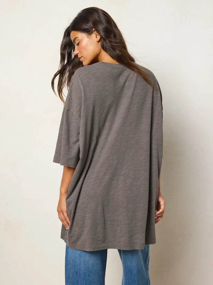 One Size Cotton Easy Tee - Playing Card Charcoal-view 3