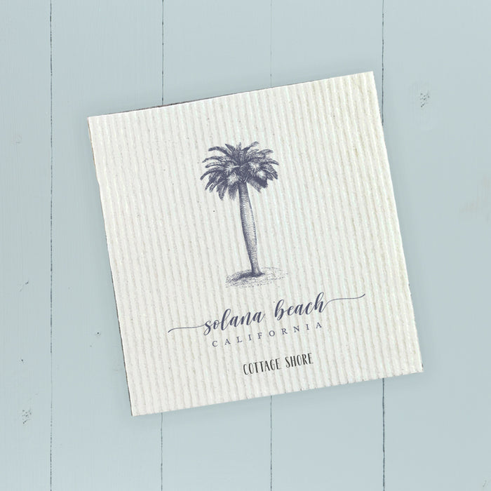 Palm Tree w/ City, State - Custom Swedish Dish Cloth