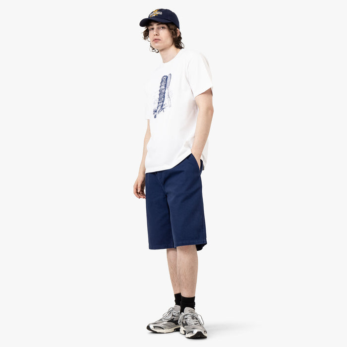 Palmes Twill Patch Shorts Blue