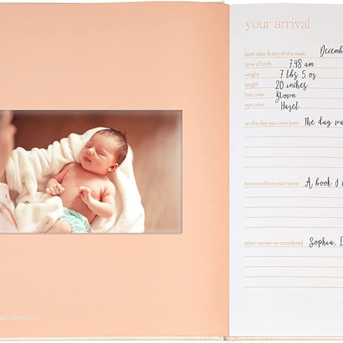 Pearhead Rainbow Babybook - Blush