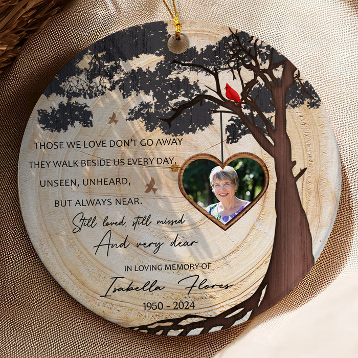 Memorial Ornament | Those We Love Don’t Go Away Cardinal Ornament With Picture