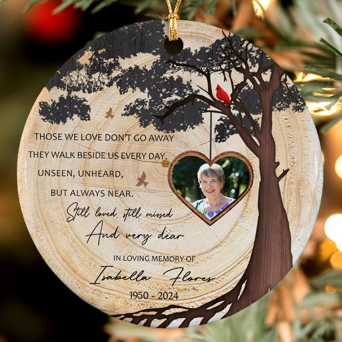 Memorial Ornament | Those We Love Don’t Go Away Cardinal Ornament With Picture